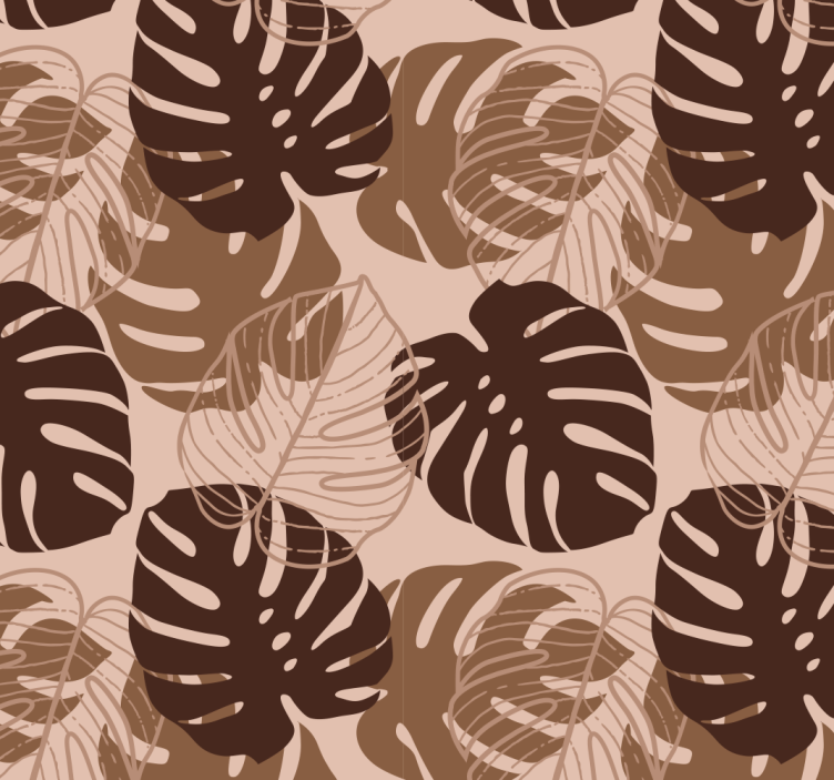 Monstera Motif leaf wallpaper - TenStickers