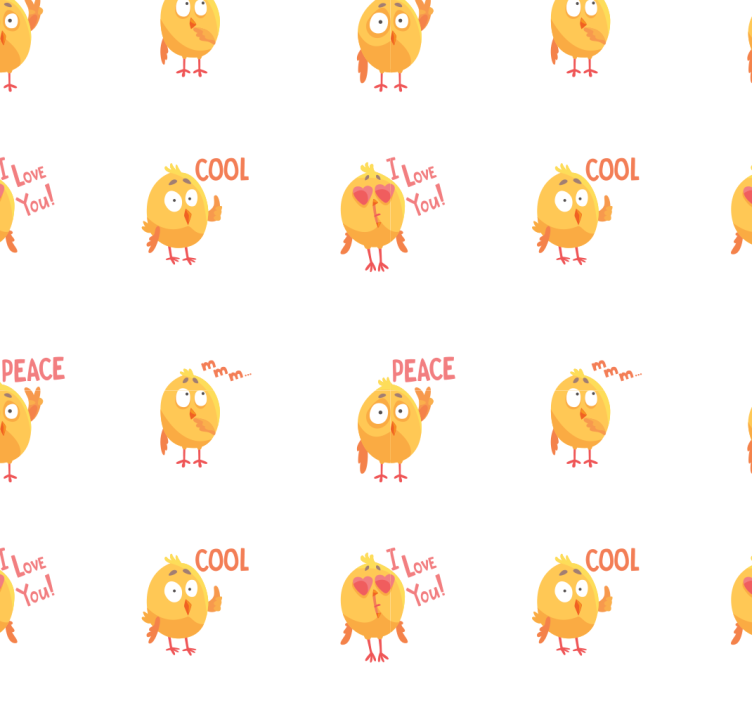 Chick Cartoon Pattern animal wallpaper - TenStickers