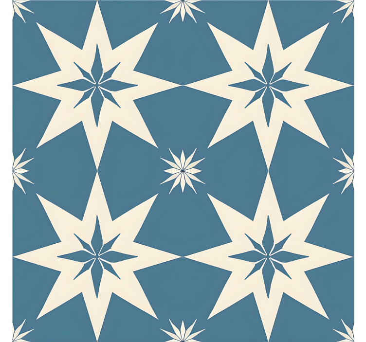 Blue starry design tile wallpaper - TenStickers