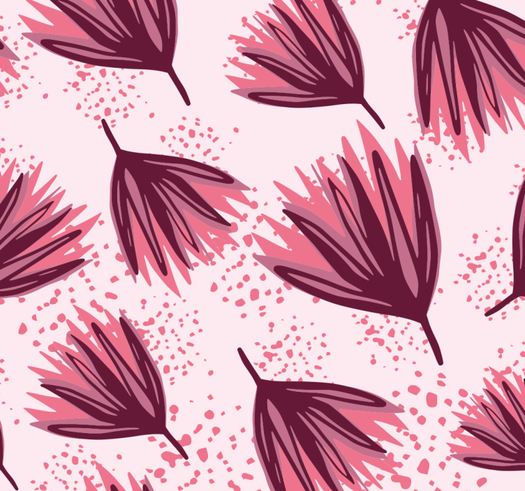 pink Pattern Motif flower wallpaper - TenStickers