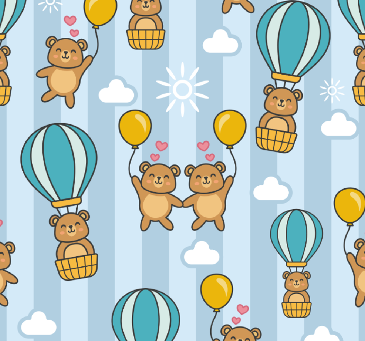 Balloon Teddies nursery wallpaper - TenStickers