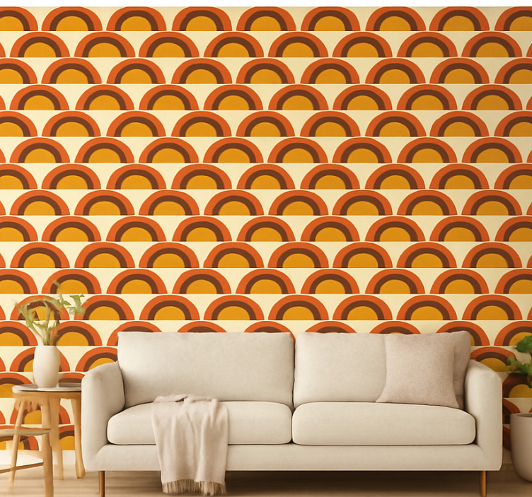 1970's sunset retro arches vintage wallpaper - TenStickers