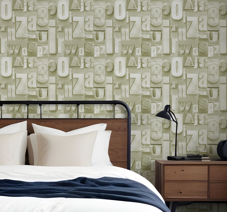 3D industrial style letter wallpaper - TenStickers