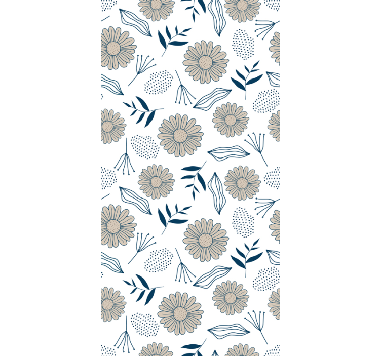Flower Wallpaper Beige daisy pattern - TenStickers