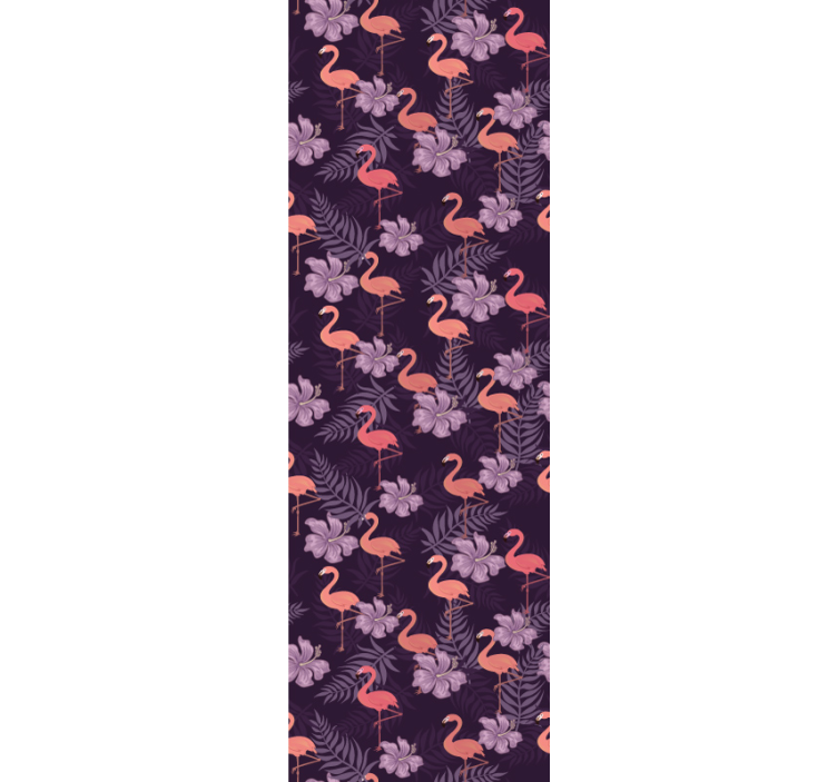 Flamingo Floral Pattern animal wallpaper - TenStickers