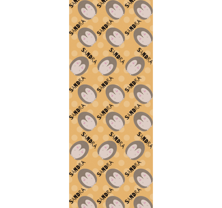 porcupine drawn with name wallpaper - TenStickers