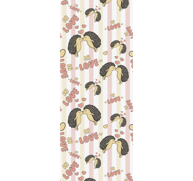 Porcupine in love Hedgehog wallpaper - TenStickers