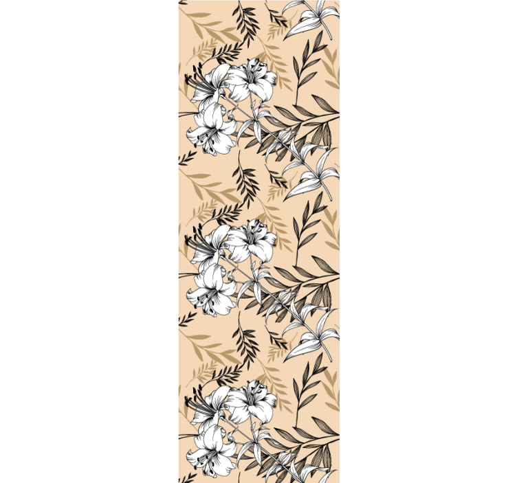 Graceful bloom composition entryway wallpaper - TenStickers