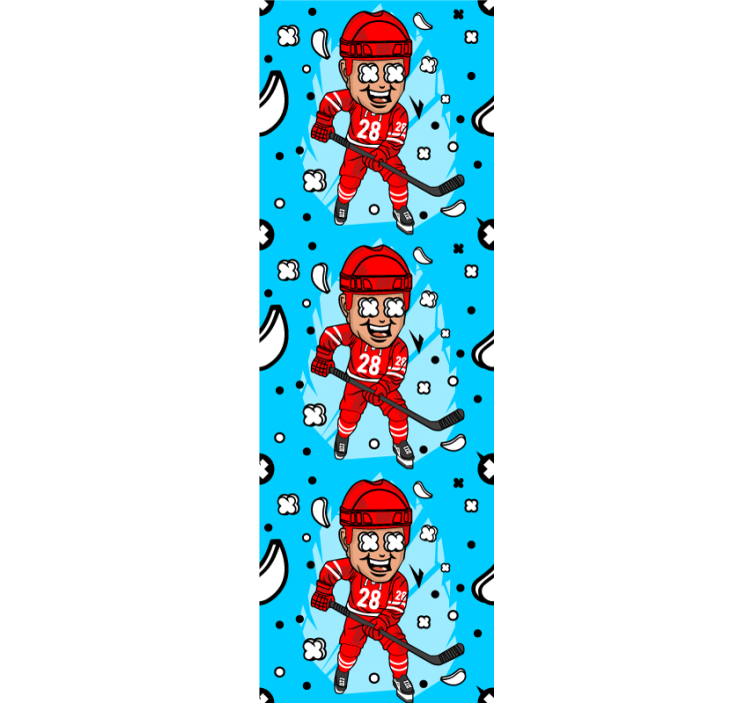 Cartoon hockey characters customised wallpaper - TenStickers