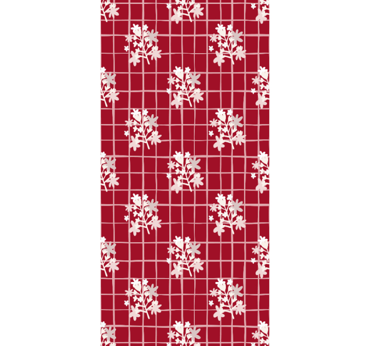 Flower Mosaic Pattern floral ornament wallpaper - TenStickers