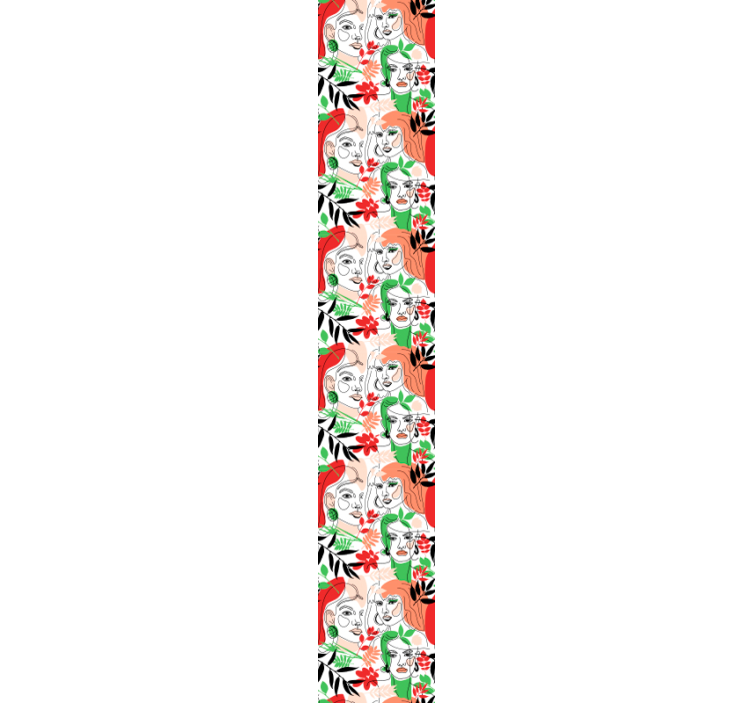 Faces and florals abstract wallpaper - TenStickers