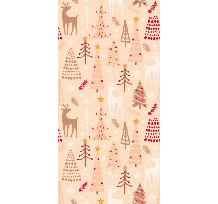 Festive Reindeer Pattern christmas wallpaper - TenStickers