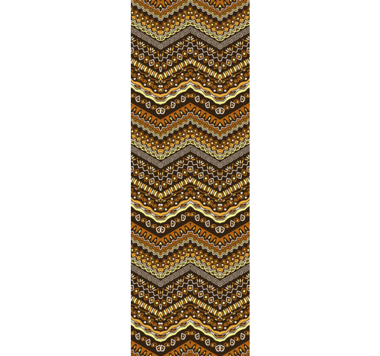 Brown drawn African tribal Art Wallpaper - TenStickers