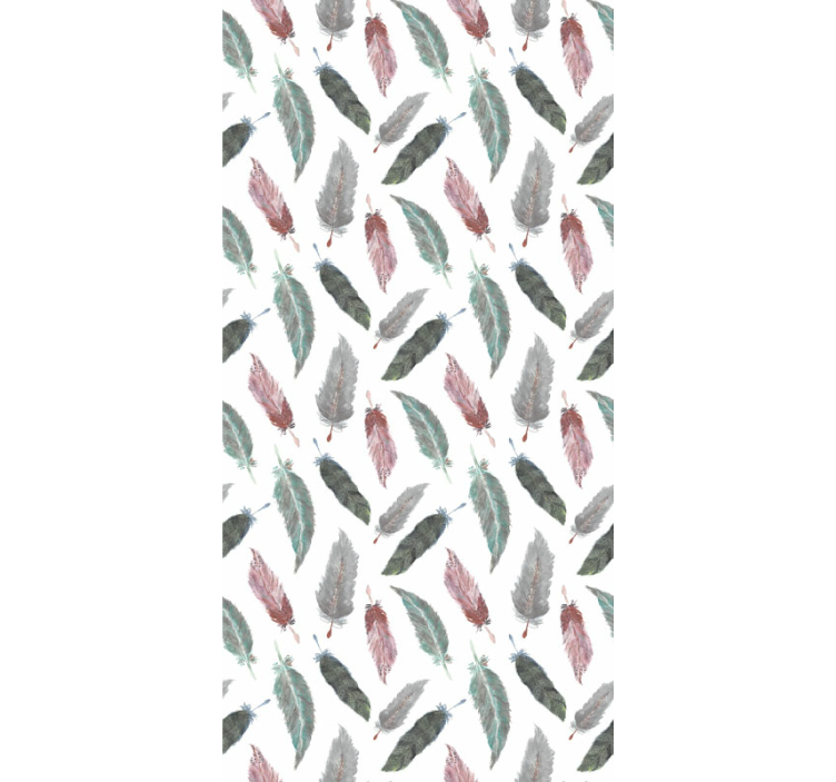 Feathers soft colours modern wallpaper - TenStickers