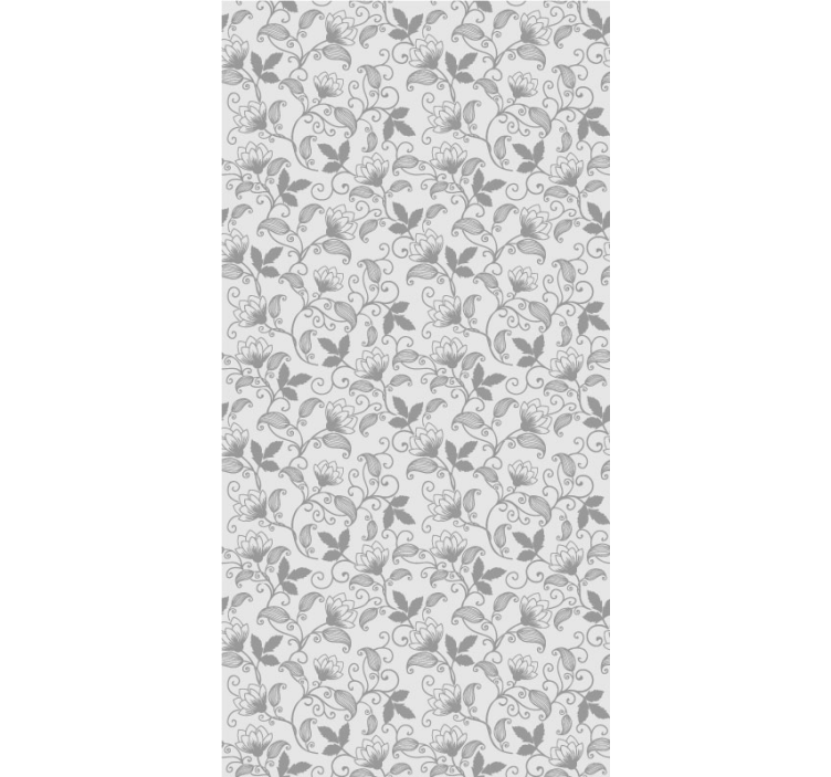 Grey Tones Vintage Print Flowery Wallpaper - TenStickers
