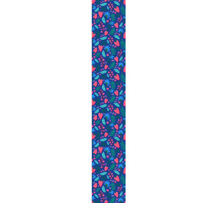 Strawberry pattern on blue background  wallpaper - TenStickers