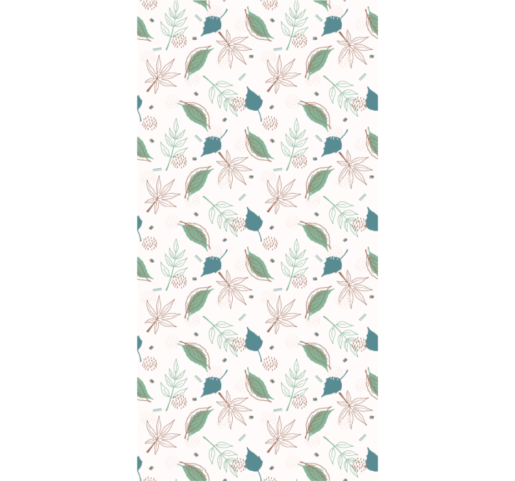 Green leaf outline floral wallpaper - TenStickers