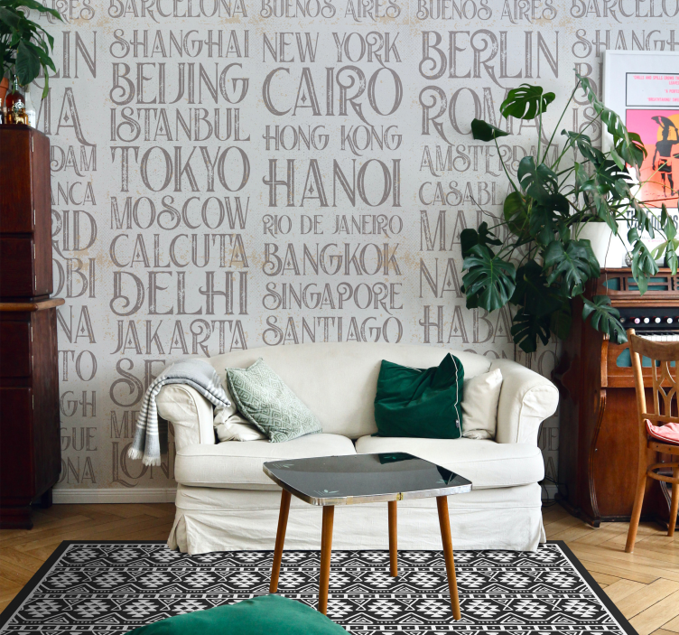 City Names Typography letter wallpaper - TenStickers