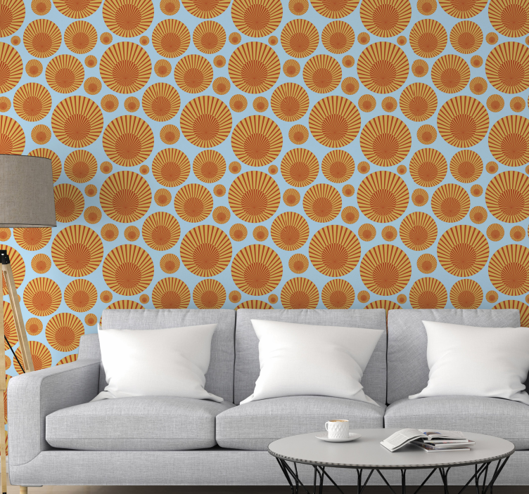 70's Sunshine Geometric shape Wallpaper - TenStickers