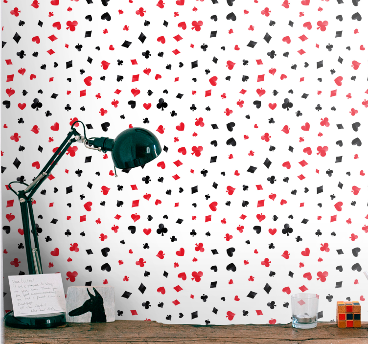 Playing Card Symbols modern wallpaper - TenStickers