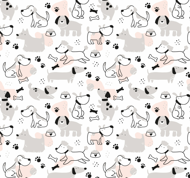 Playful Canine Collection dogs wallpaper - TenStickers