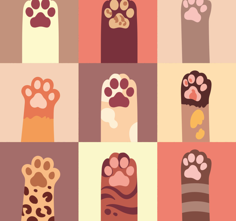 Paw Pattern Array dogs wallpaper - TenStickers