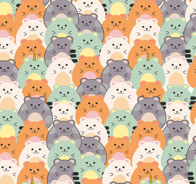 Whimsical Cat Pattern cat wallpaper - TenStickers