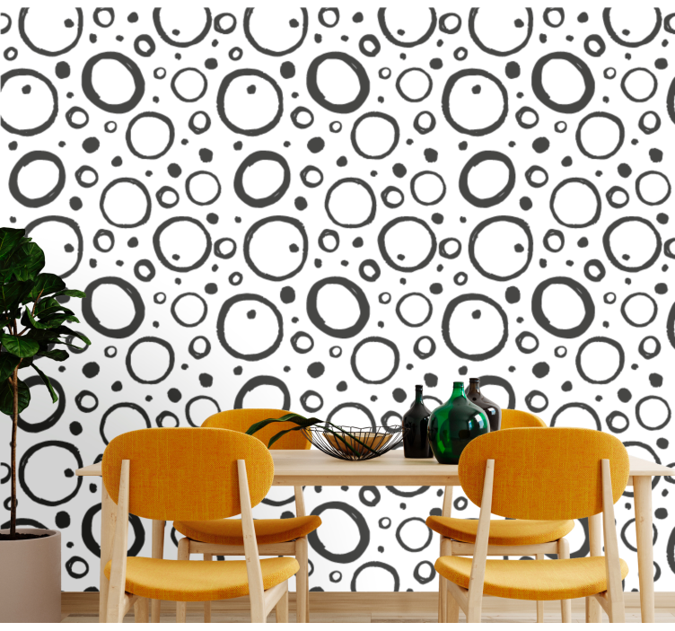 Abstract Circles geometric wallpaper - TenStickers