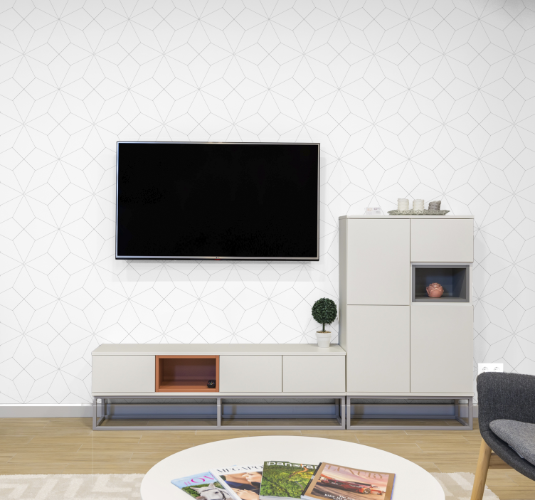 Abstract squares on white background wallpaper - TenStickers