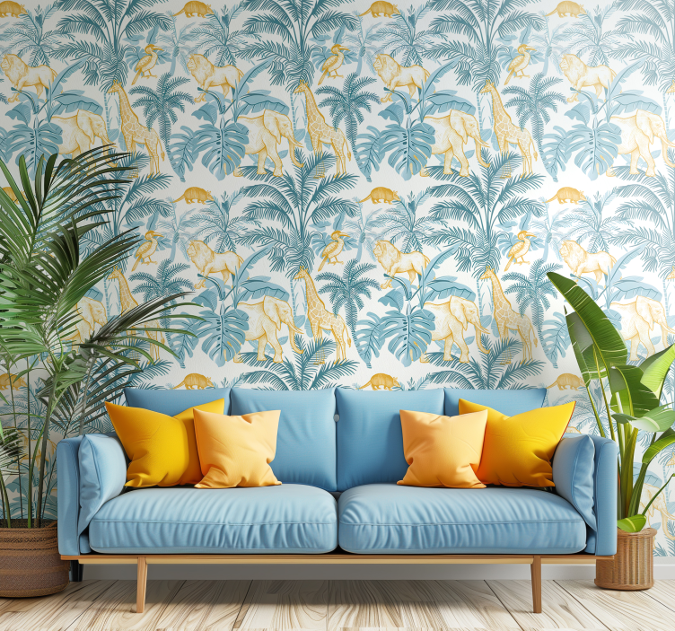 African pattern animal wallpaper - TenStickers