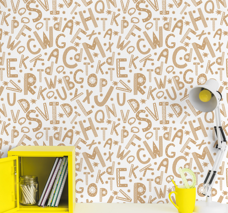 Alphabet Pattern letter wallpaper - TenStickers