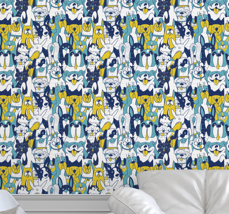 Animated Canine Assembly animal wallpaper - TenStickers