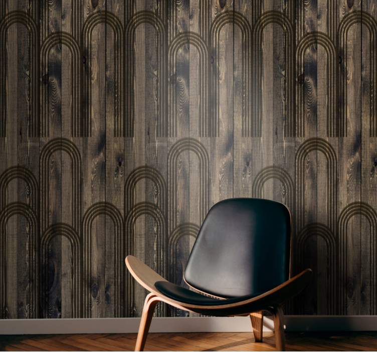 Arched Pattern Design wood wallpaper - TenStickers