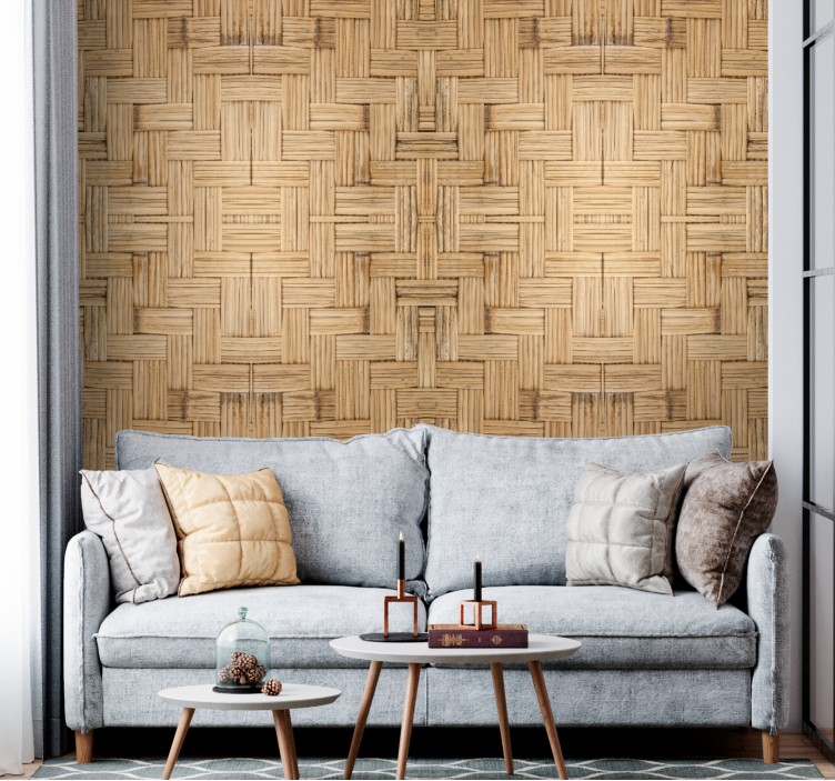 Basket Weave Pattern wood wallpaper - TenStickers