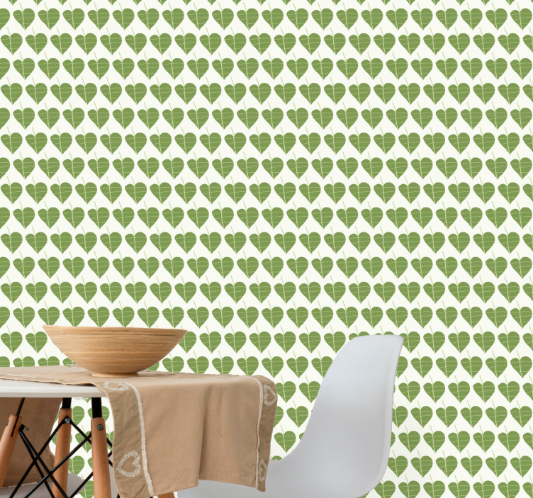 Betel leaf vector seamless green wallpaper - TenStickers