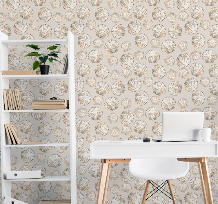 Big and Small Seashells Shell Wallpaper - TenStickers