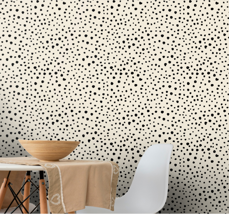 Black Dot Pattern polka dots wallpaper - TenStickers
