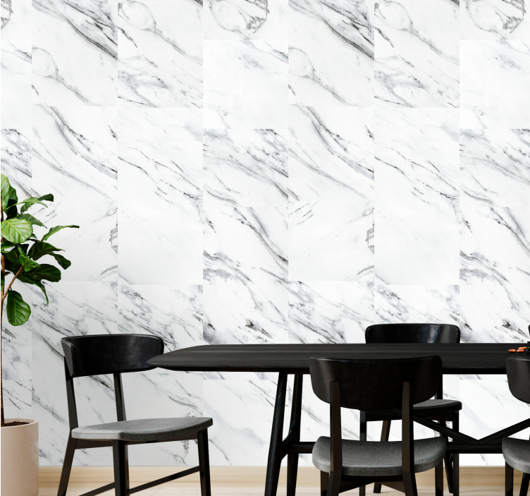 Black & white marble  Living Room Wallpaper - TenStickers