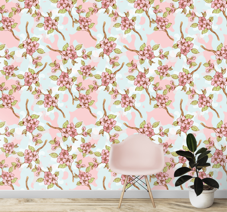 Blossoming Branches flower wallpaper - TenStickers