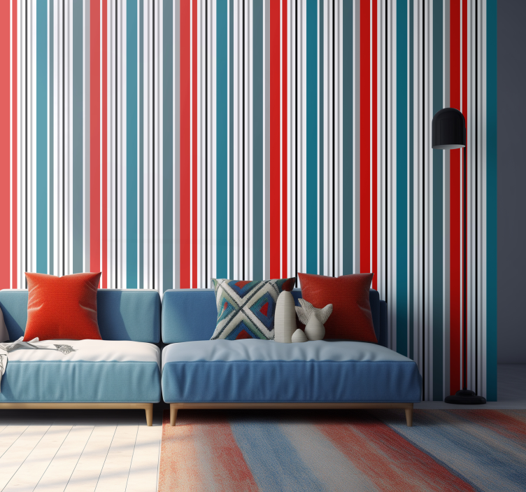 blue and red Vertical Wallpaper - TenStickers