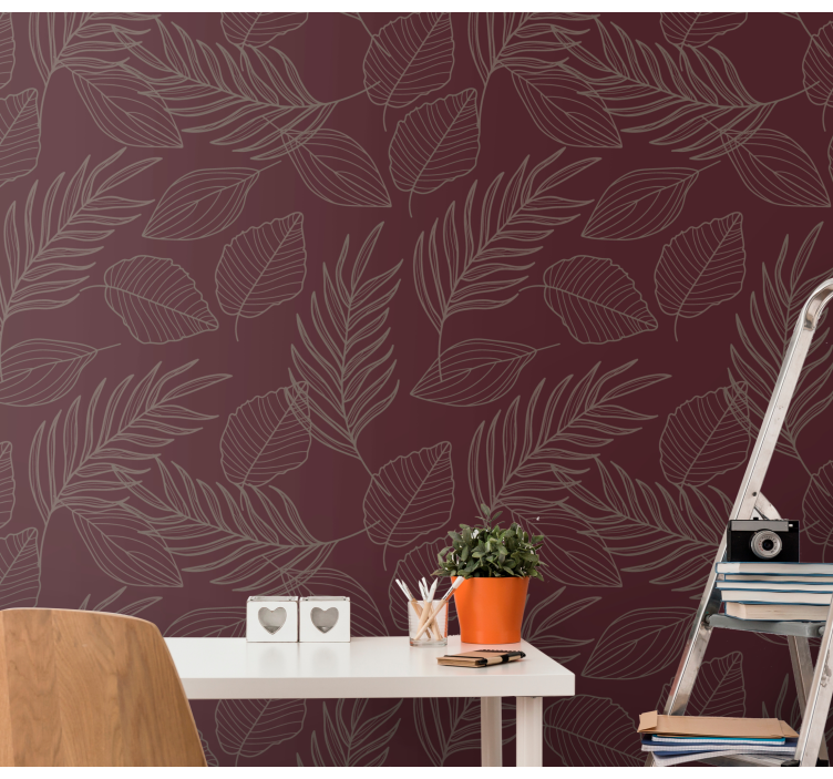 Botanical Leaf Design leaf wallpaper - TenStickers