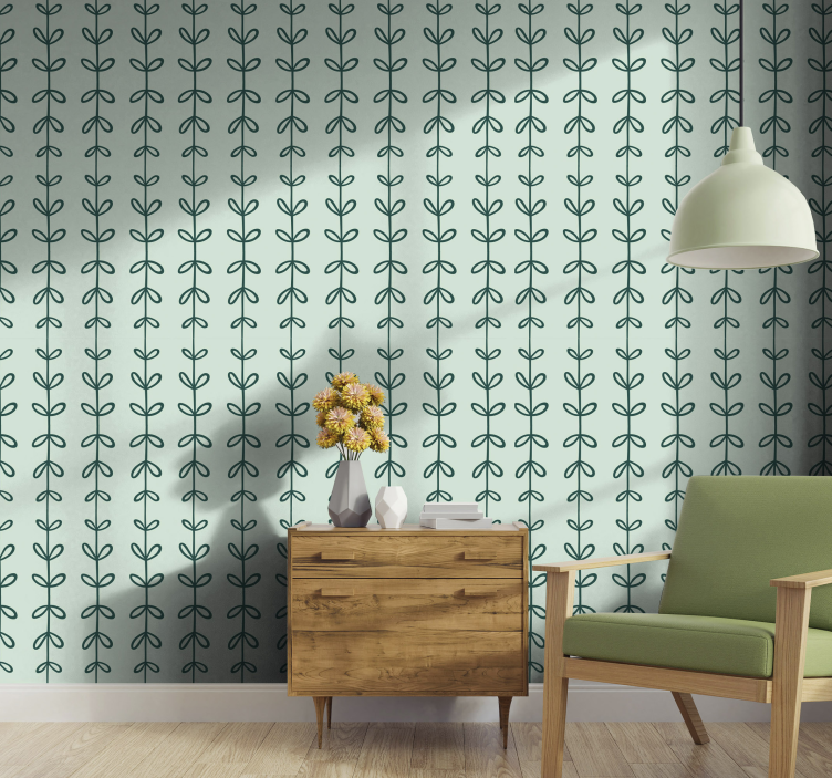 Botanical Sprigs Pattern leaf wallpaper - TenStickers
