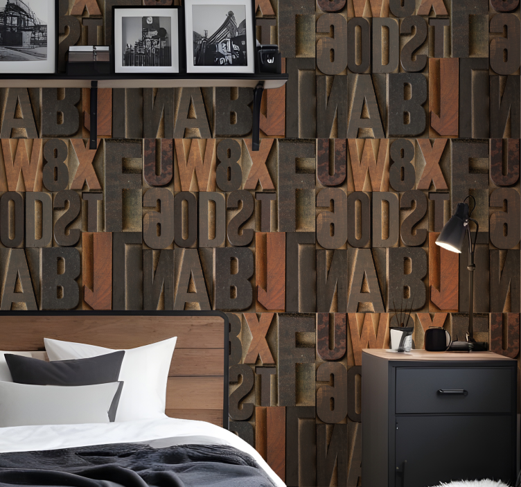 Brown 3D effect letter wallpaper - TenStickers