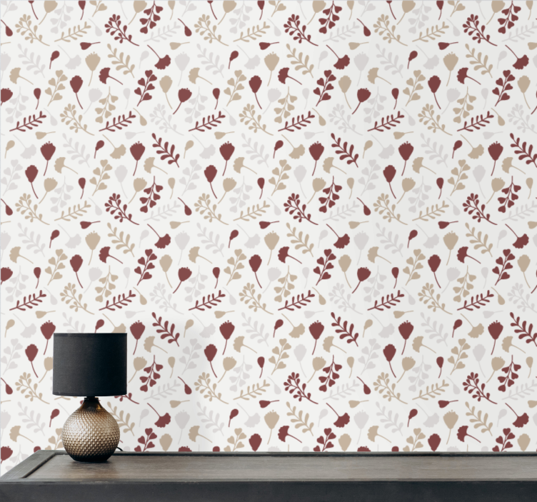 Brown branches arrangement floral ornament wallpaper - TenStickers