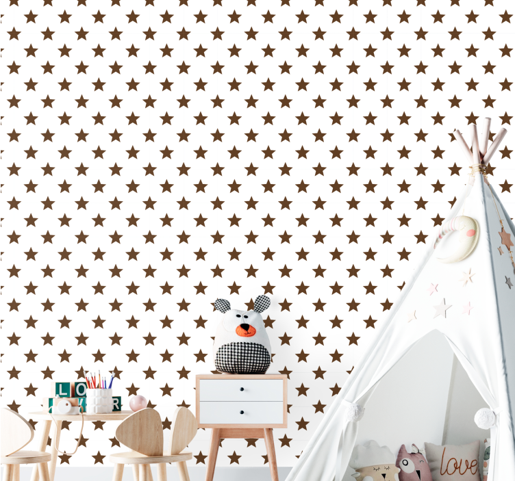 Brown stars star wallpaper - TenStickers