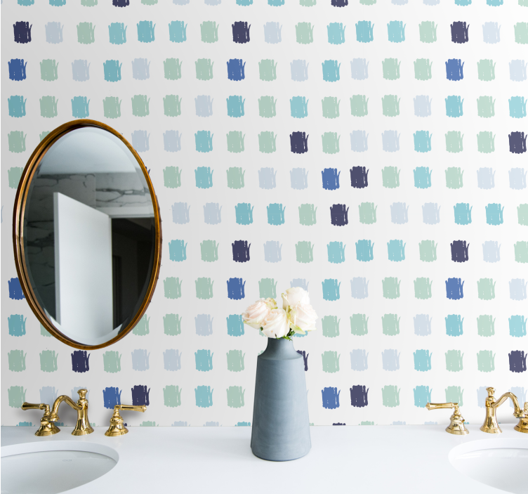 Brushstroke Dots polka dots wallpaper - TenStickers