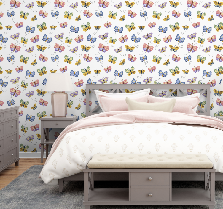 Butterfly Pattern butterfly wallpaper - TenStickers