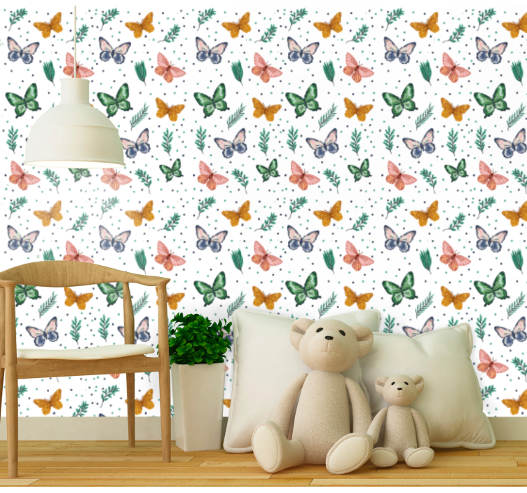 Butterfly Scatter butterfly wallpaper - TenStickers