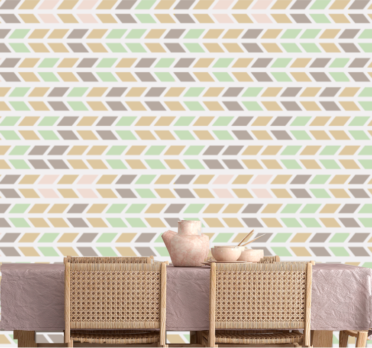 Chevron arrow pattern horizontal striped wallpaper - TenStickers