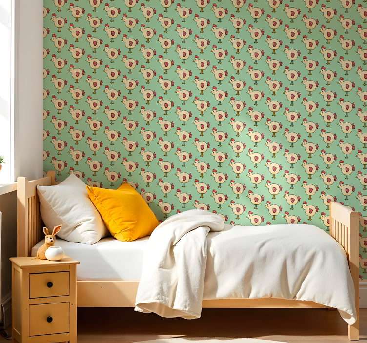 Chicken Pattern animal wallpaper - TenStickers